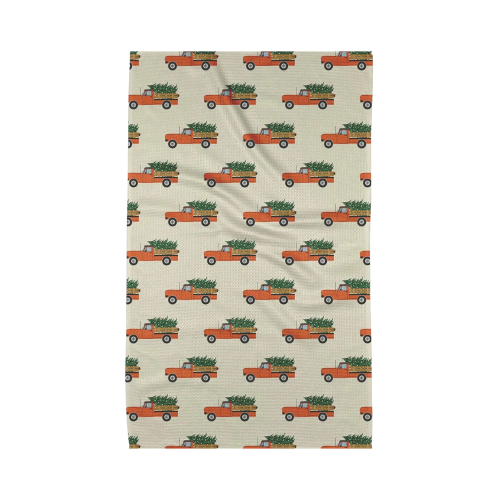 Christmas Trucks Kitchen Towel