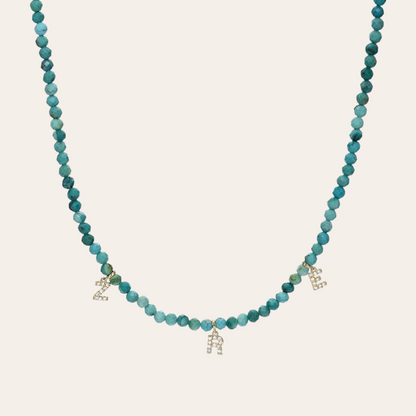 Jilly Beaded Diamond Initial Necklace ZL