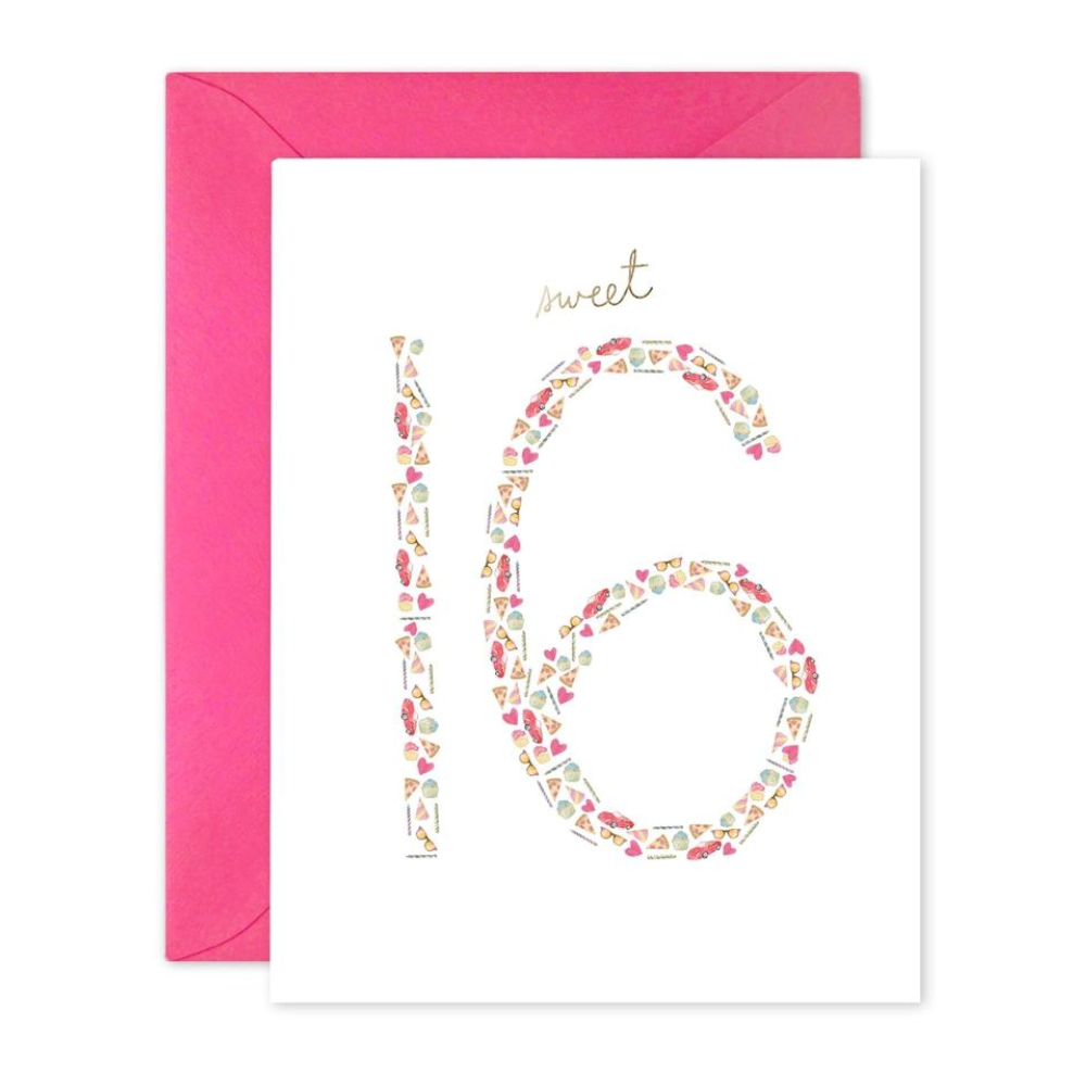 Sweet 16th Birthday Greeting Card Pink