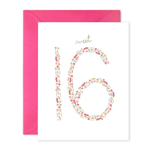 Sweet 16th Birthday Greeting Card Pink