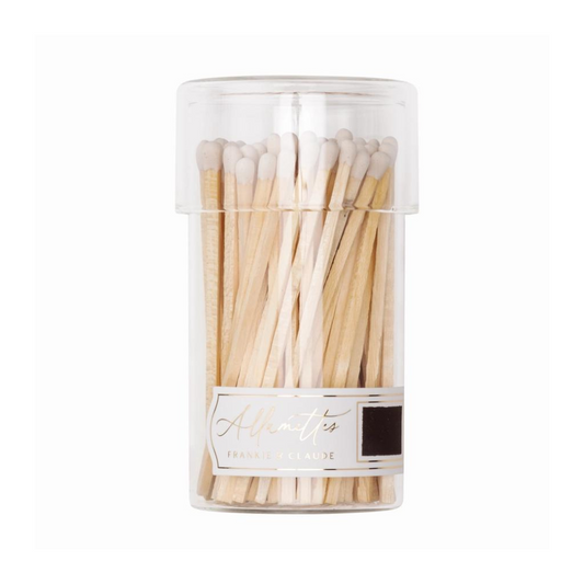 Glass Allumette Match Jar: Classic White Matches