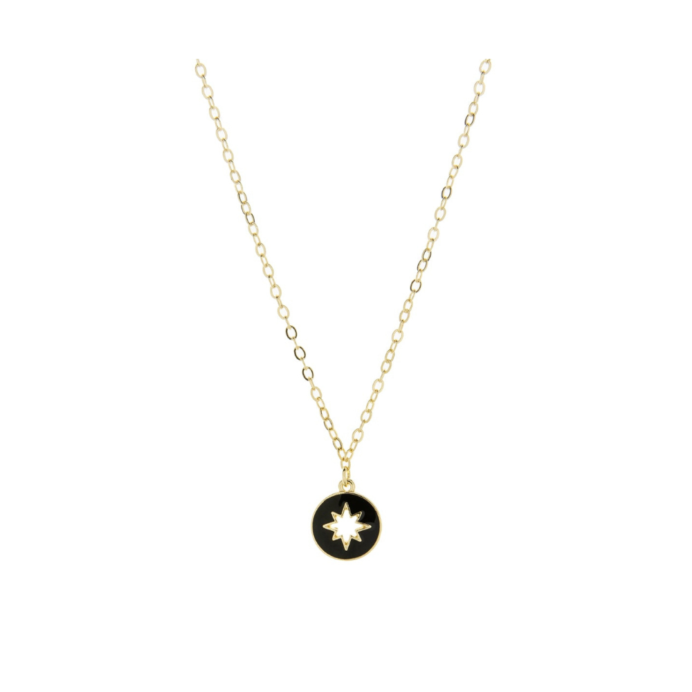 Enamel Cut Out Starburst Necklace