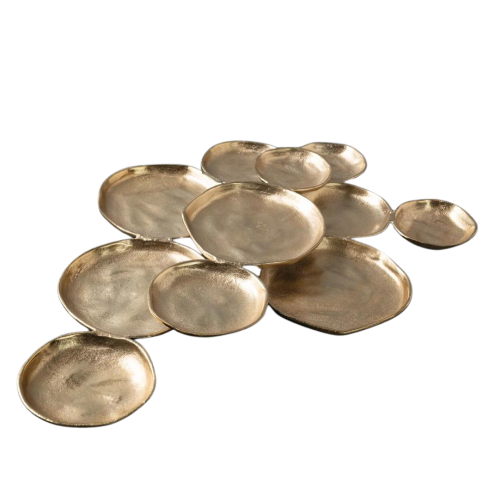 Gold Textured 11-Plate Cluster Platter