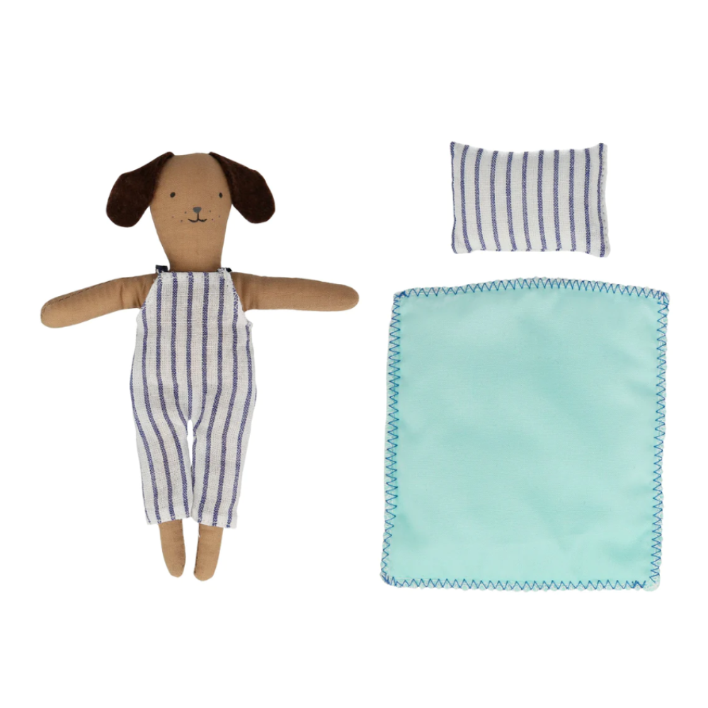 Stripy Puppy Mini Suitcase Doll