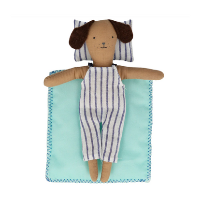 Stripy Puppy Mini Suitcase Doll