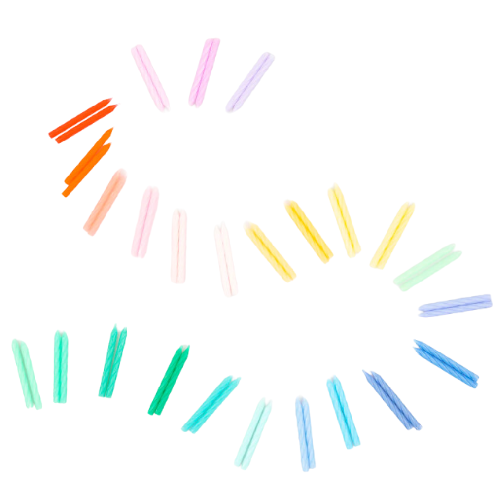 Rainbow Twisted Mini Candles