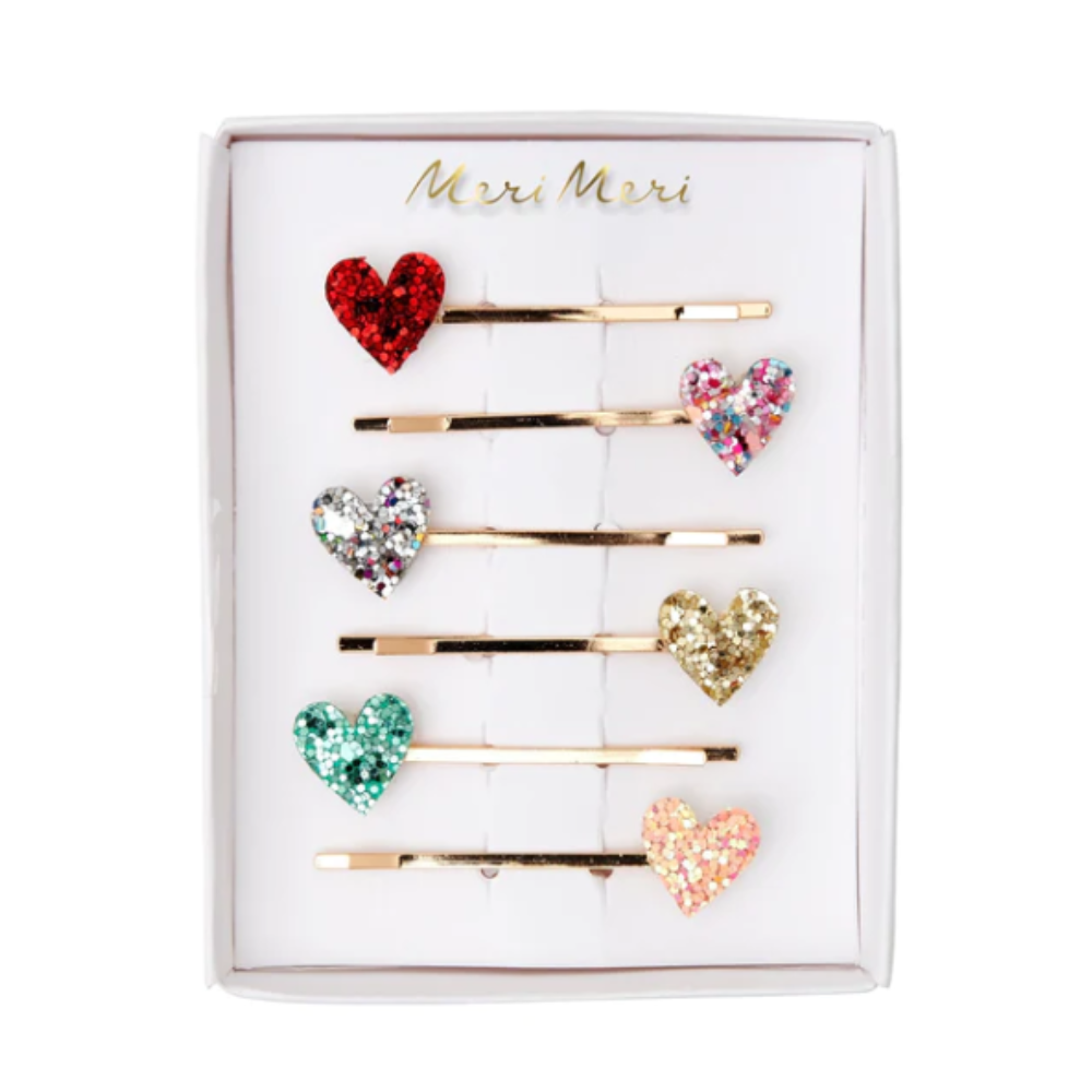 Glitter Heart Hair Slides