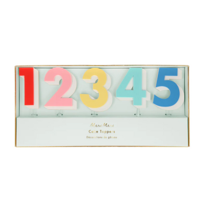 Rainbow Number Acrylic Toppers