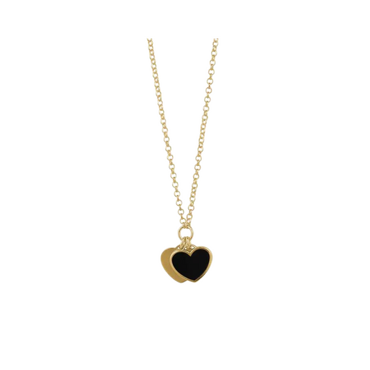 Double Enamel Heart Necklace