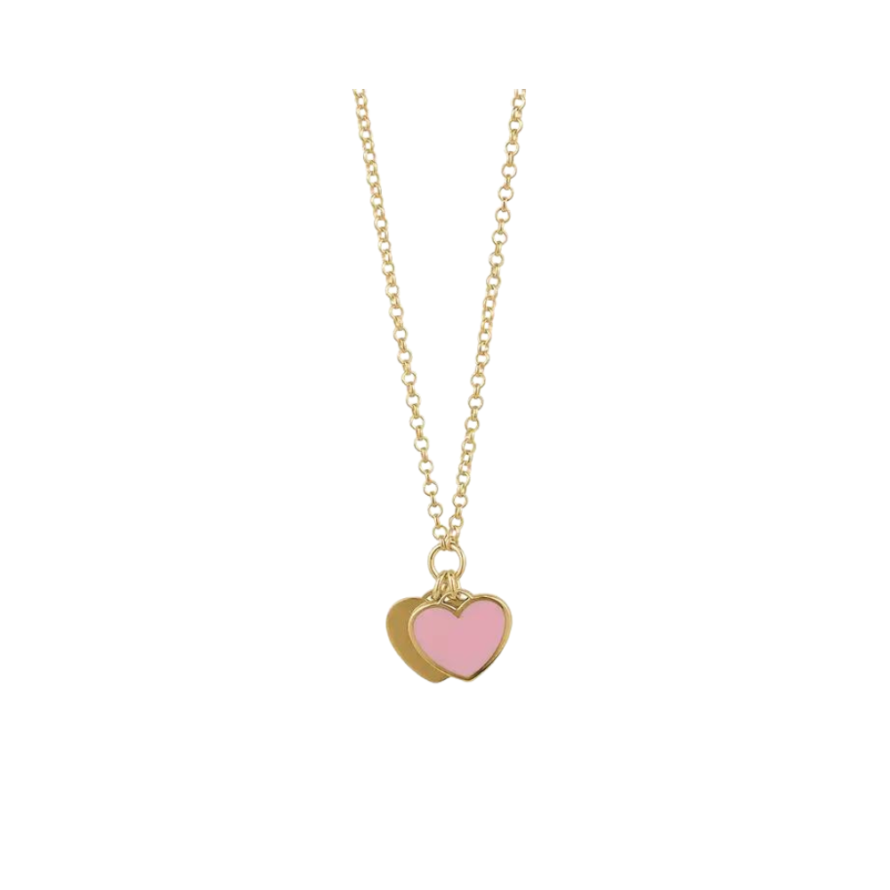 Double Enamel Heart Necklace