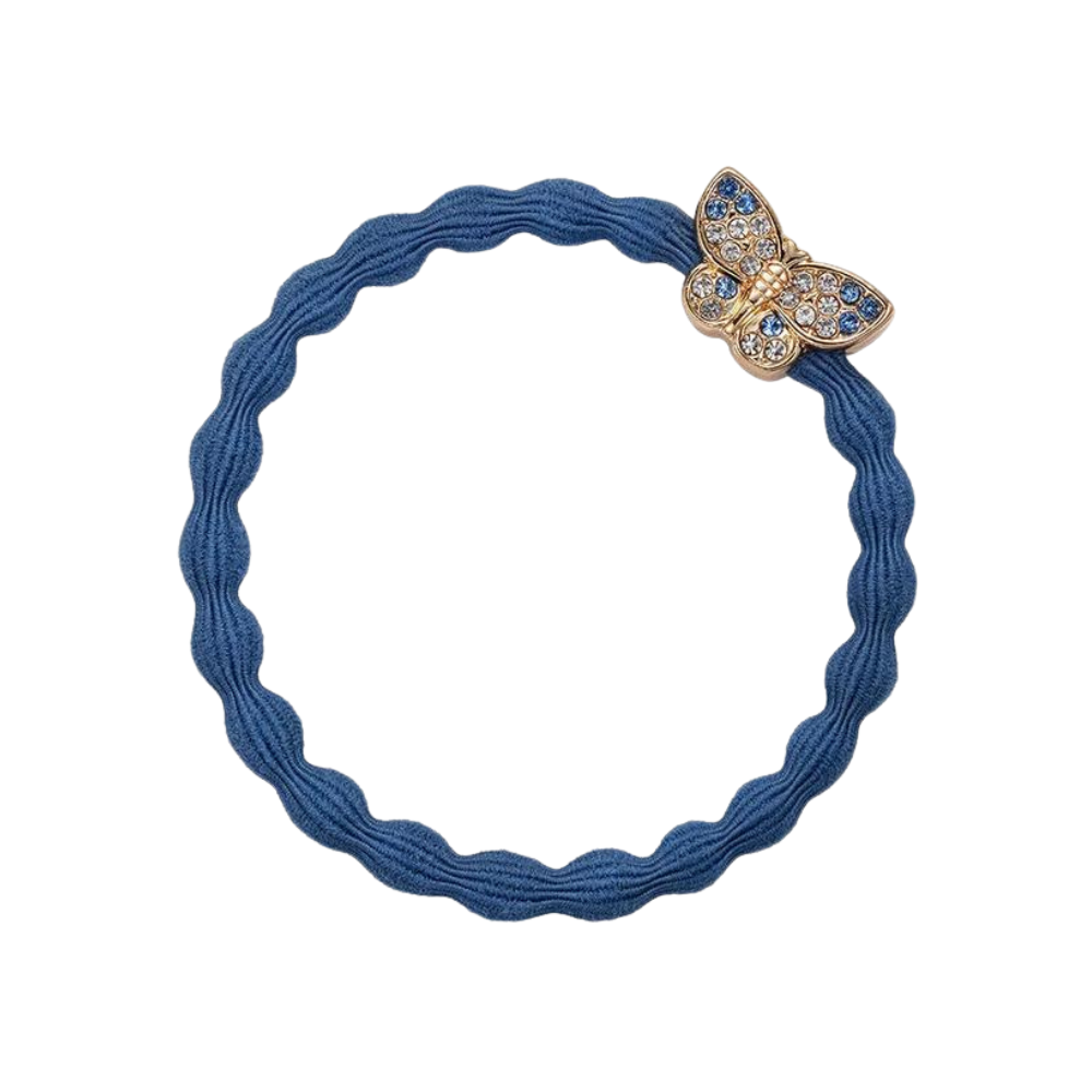 Bling Butterfly Dove Blue Hair Tie