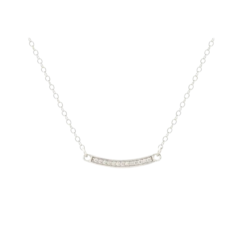 Bar Crystal Charm Necklace