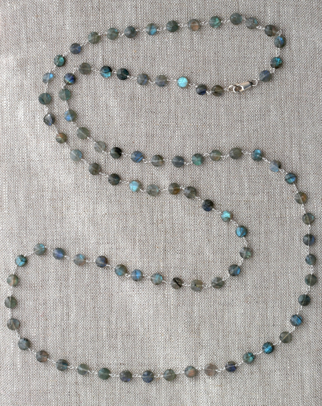Labradorite Coin Necklace