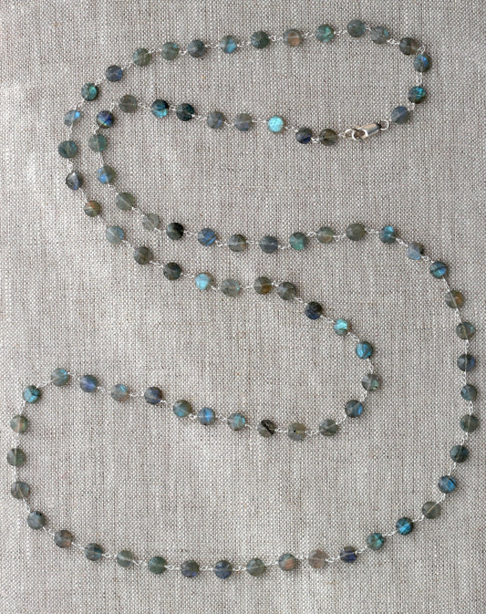 Labradorite Coin Necklace
