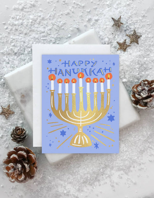 Starry Menorah Card - Boxed Set