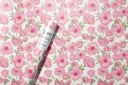 Pink Floral Botanical Wrapping Paper