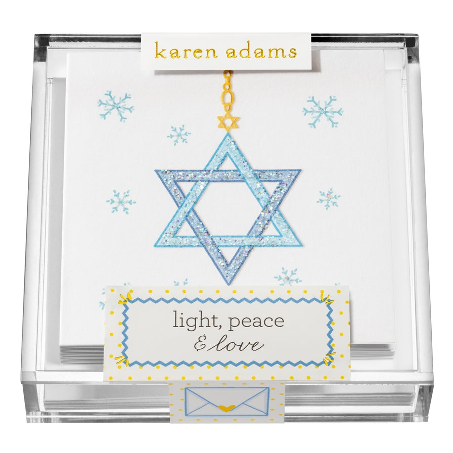 Light, Peace & Love Enclosure Cards in Acrylic Box