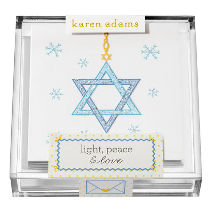 Light, Peace & Love Enclosure Cards in Acrylic Box