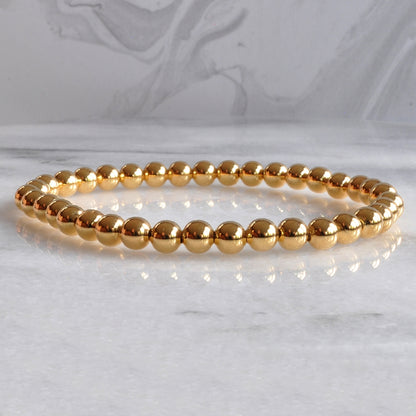 Gold Beaded Stretch Bracelet