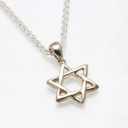 Sterling Silver Jewish Star of David Pendant Woven 3D