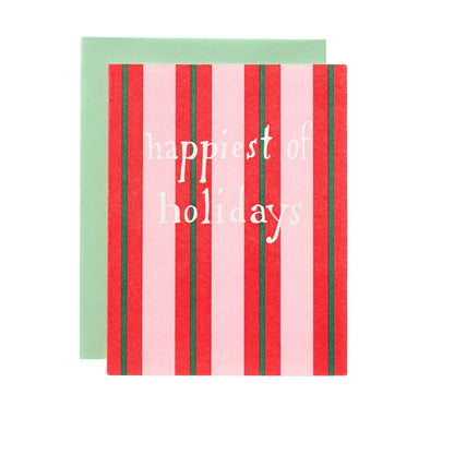 Holiday Stripes Greeting Card