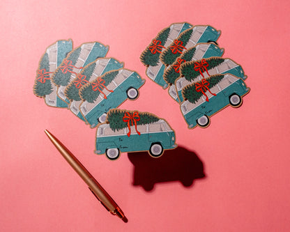 Holiday Bus Sticker Tags