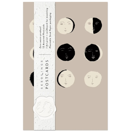 Many Moons Postcard Set - Plantable Packaging