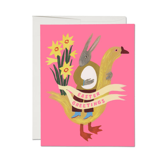 Rabbit and Goose Easter Card