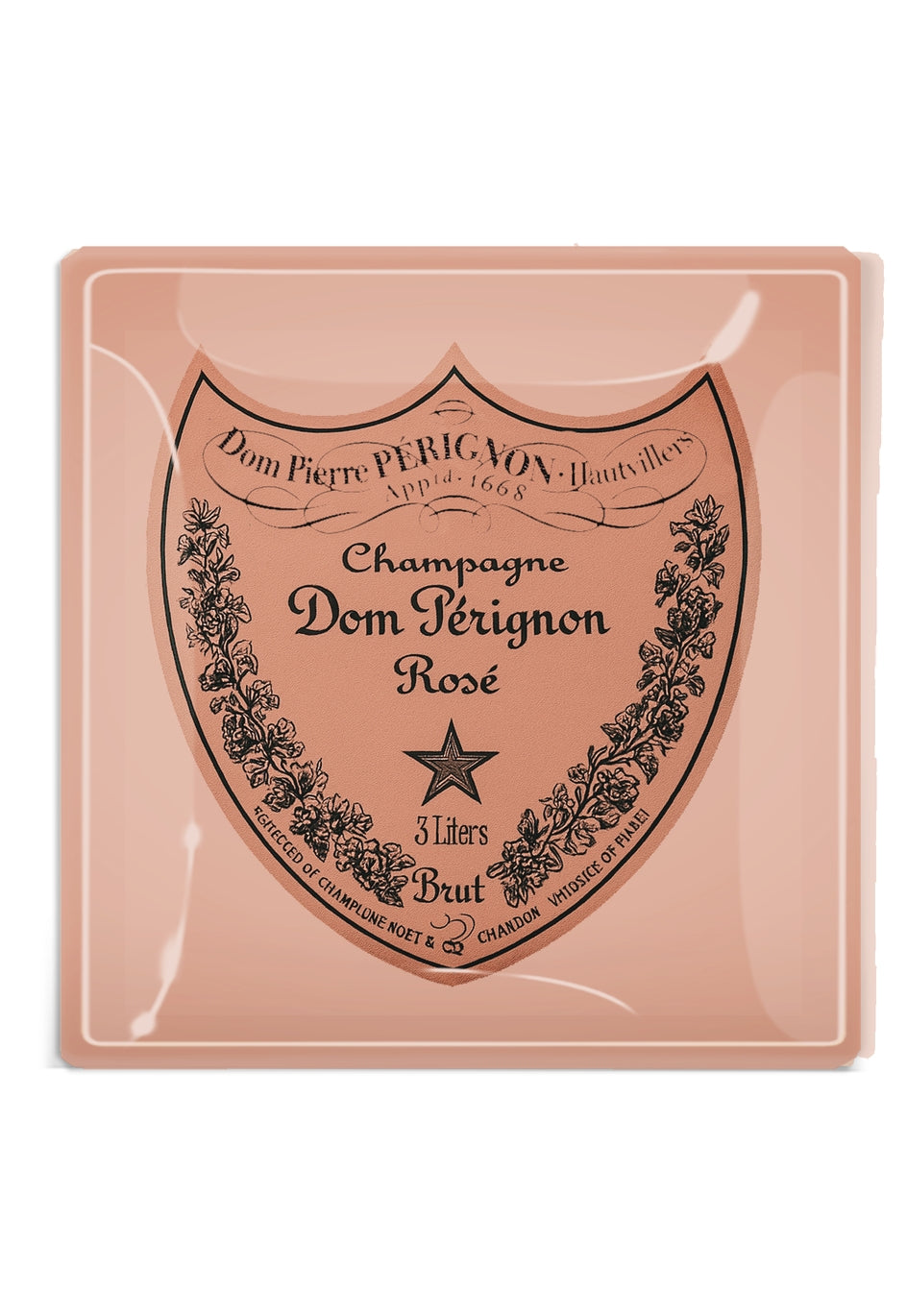 Vintage Dom Pérignon Rose Decoupage Tray