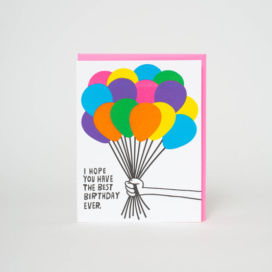 Ashkahn Best Birthday Ever Balloons Card