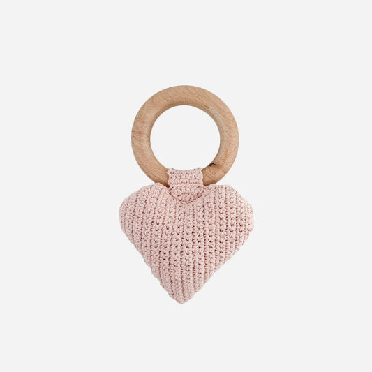 Cotton Crochet Heart Teether