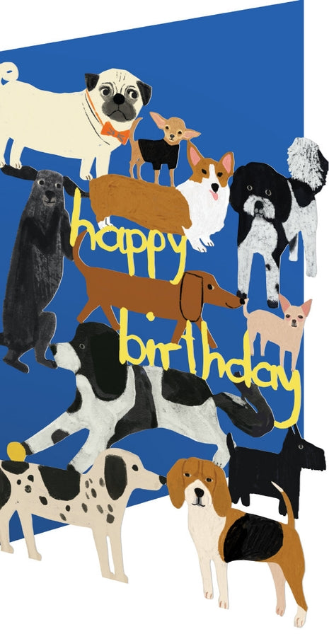 Playful Dogs Lasercut Birthday Card