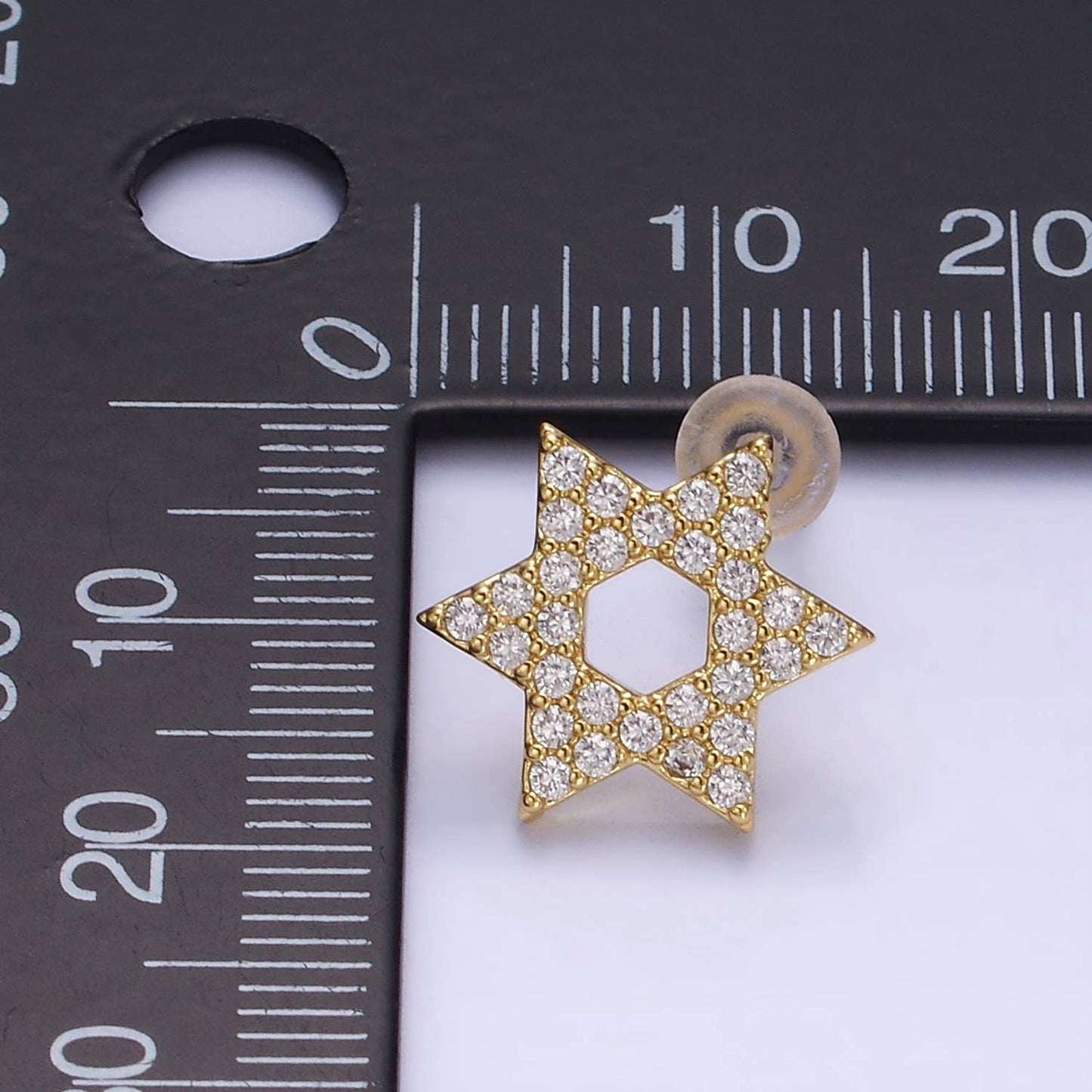 CZ Star of David Stud Earrings