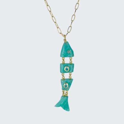Amazonite Fish Necklace