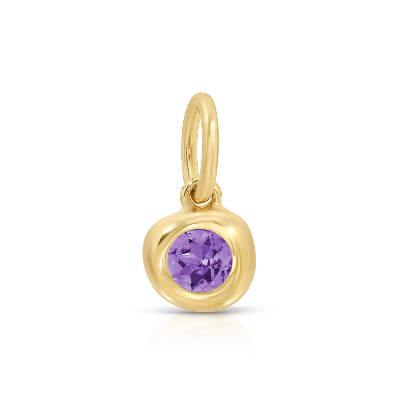 14K Yellow Gold Pillow Birthstone Charm