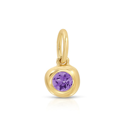 14K Yellow Gold Pillow Birthstone Charm