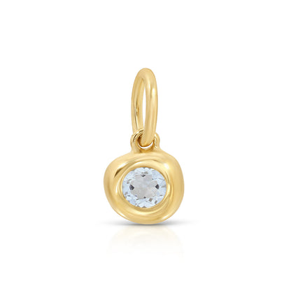 14K Yellow Gold Pillow Birthstone Charm