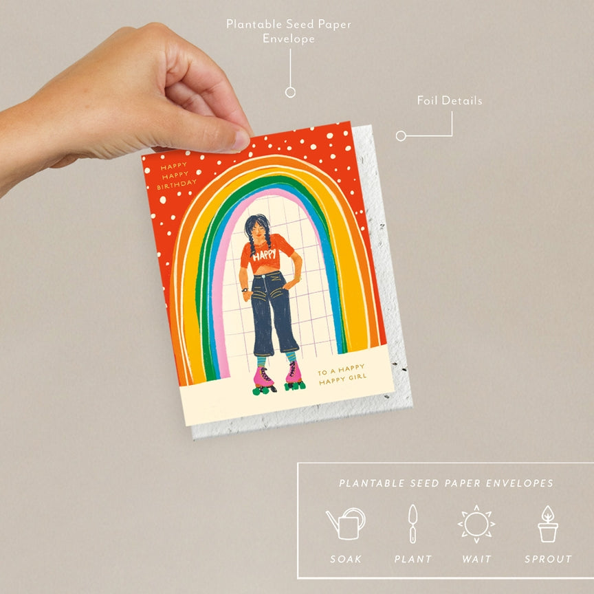 Plantable Card - Rainbow Girl