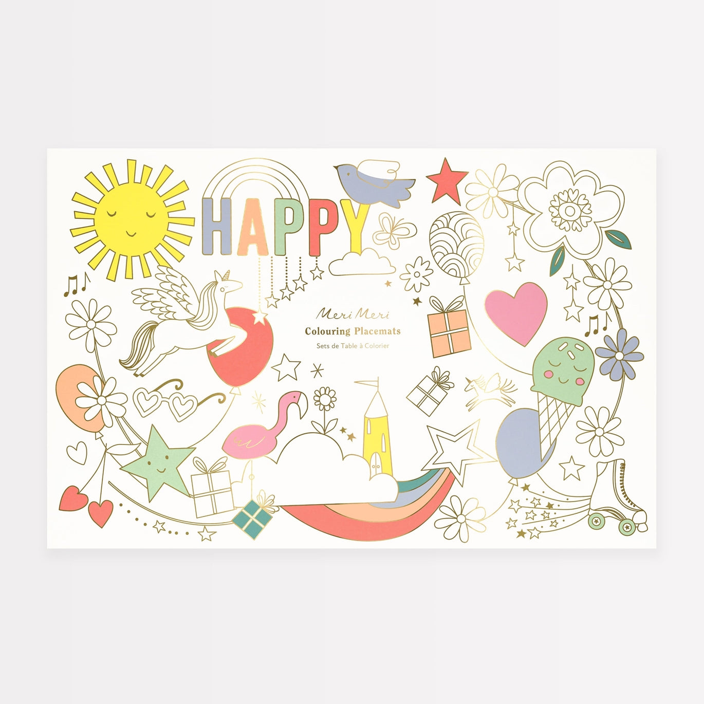 Happy Icons Coloring Placemats