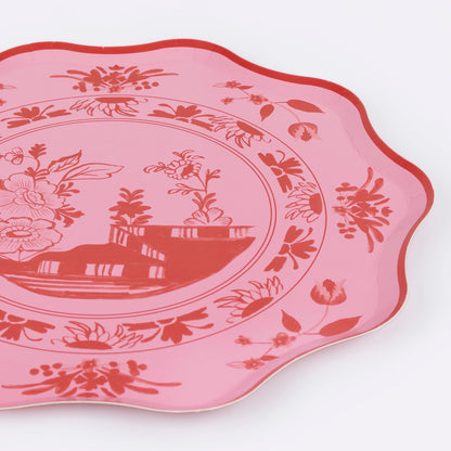 Pink Vintage Botanical Dinner Plates
