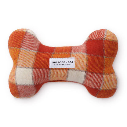 Pumpkin Spice Plaid Dog Squeaky Toy