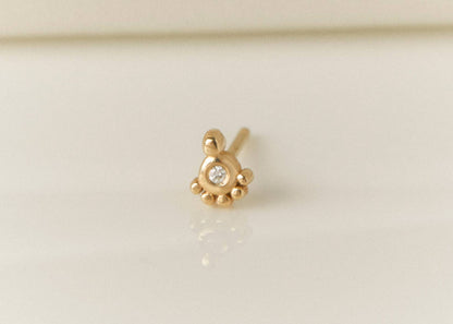 14k Gold Pompeii Stud Earring (Single)