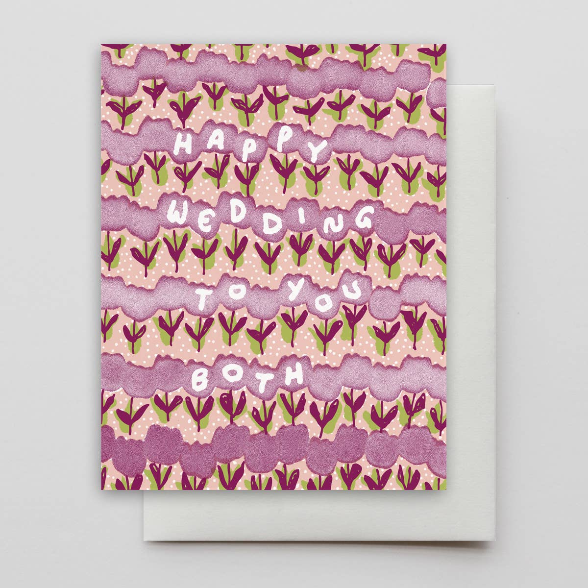 Dancing Tulips Happy Wedding Card