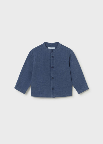 Long Sleeve Crinkled Cotton Shirt