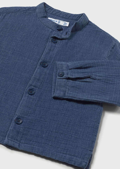 Long Sleeve Crinkled Cotton Shirt