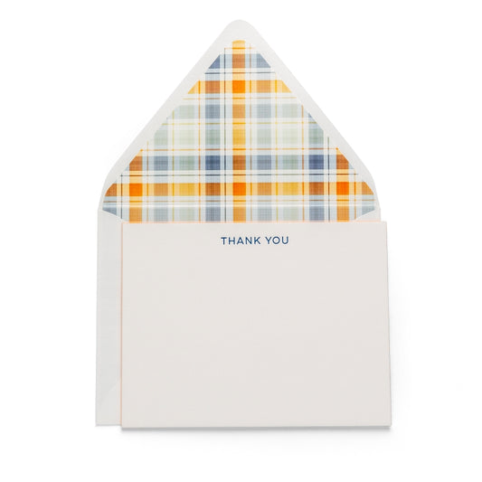 Thank You Plaid Flat Notecards