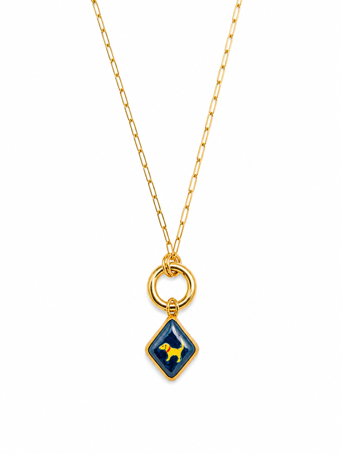 Yellow Dog Charm Necklace