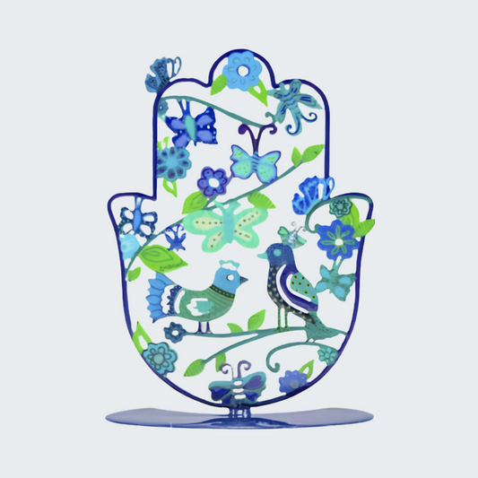 Blue Birds Standing Hamsa