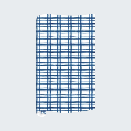 Blue Plaid Pattern Wrapping Paper