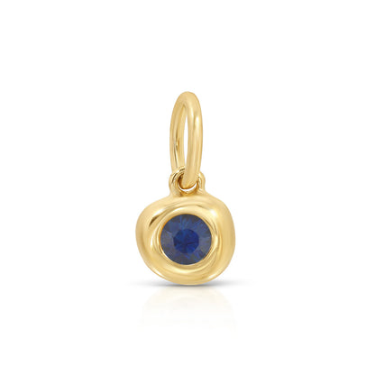 14K Yellow Gold Pillow Birthstone Charm